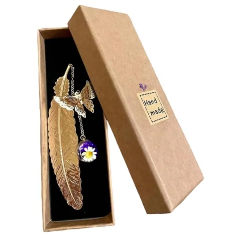 

Teacher Appreciation Gifts for Women, Thank You End of Year Gift Under 10 Dollars for Mom Book Lover, Vintage-Style Feather Boo