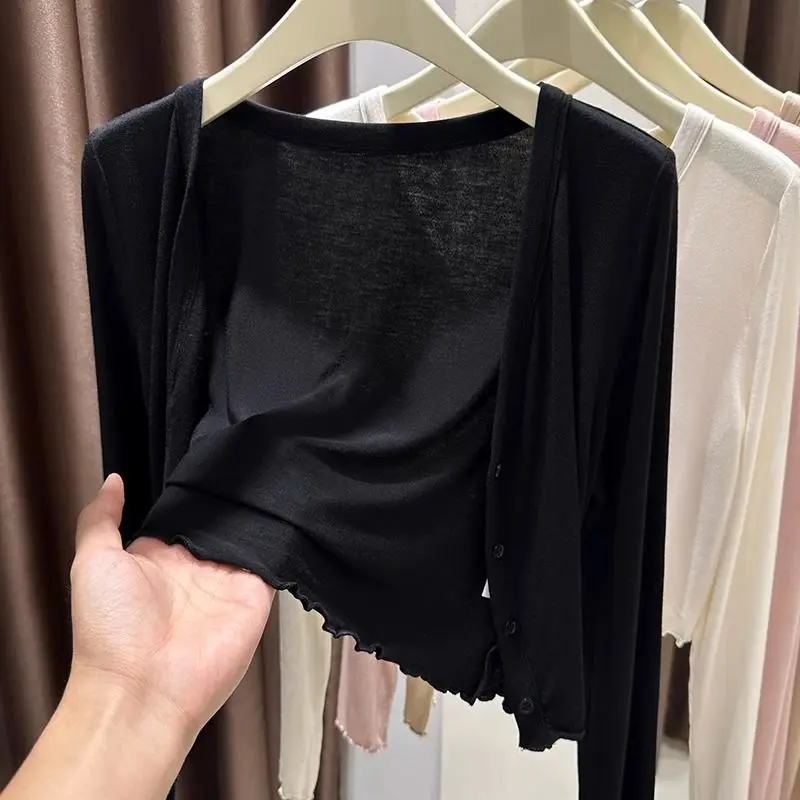 

plus Size Summer New Sle Women's ort Lightweight Jaet oulder awl Sun Protection Outerwear Casual Faion V-Ne Button