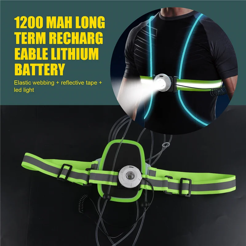 Top LED Reflective Running Vest,Multicolor Lights USB Rechargeable Reflective Gear For Men/Women Running Walking Cycling