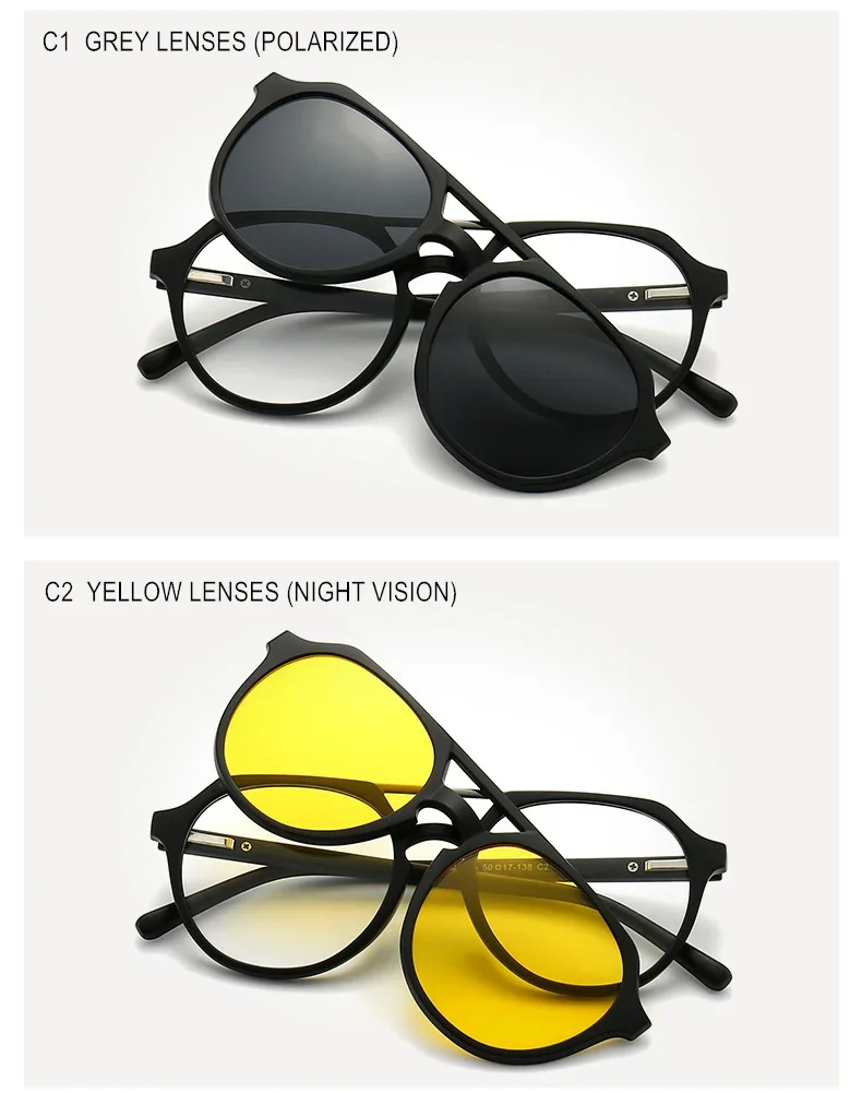 Magnet Clip Sonnenbrille Doppel Strahl Myopie Brille Dioptrien-0,5 Zu-10 Männer Frauen Mode Kurzsichtig Rezept Brille F224 – Detail 15