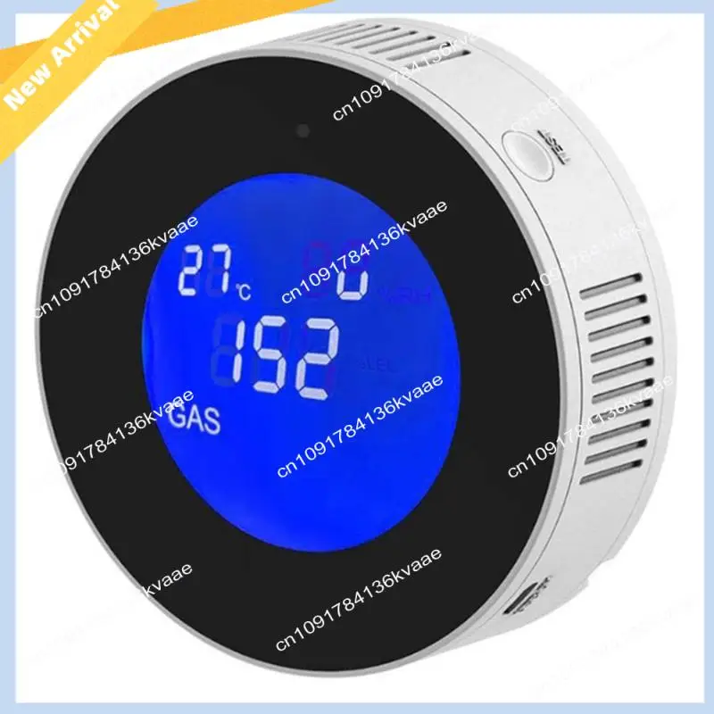 

M01K Детектор горючего газа Детектор утечки горючего газа с функцией температуры с ЖК-дисплеем и приложением Tuya, вилка европейского стандарта