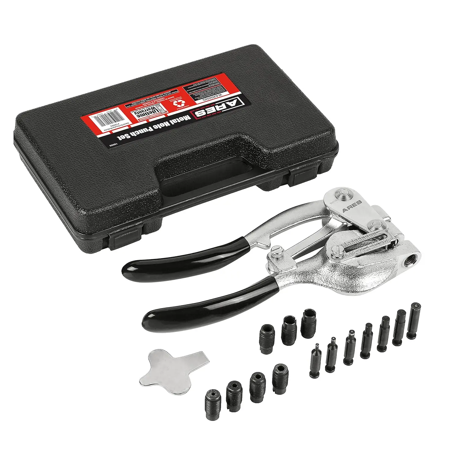 

10005 - Metal Hole Punch Set - 3/32-Inch to 9/32-Inch Punches and Dies Included - for Aluminum, Brass, and Steel Sheet Meta