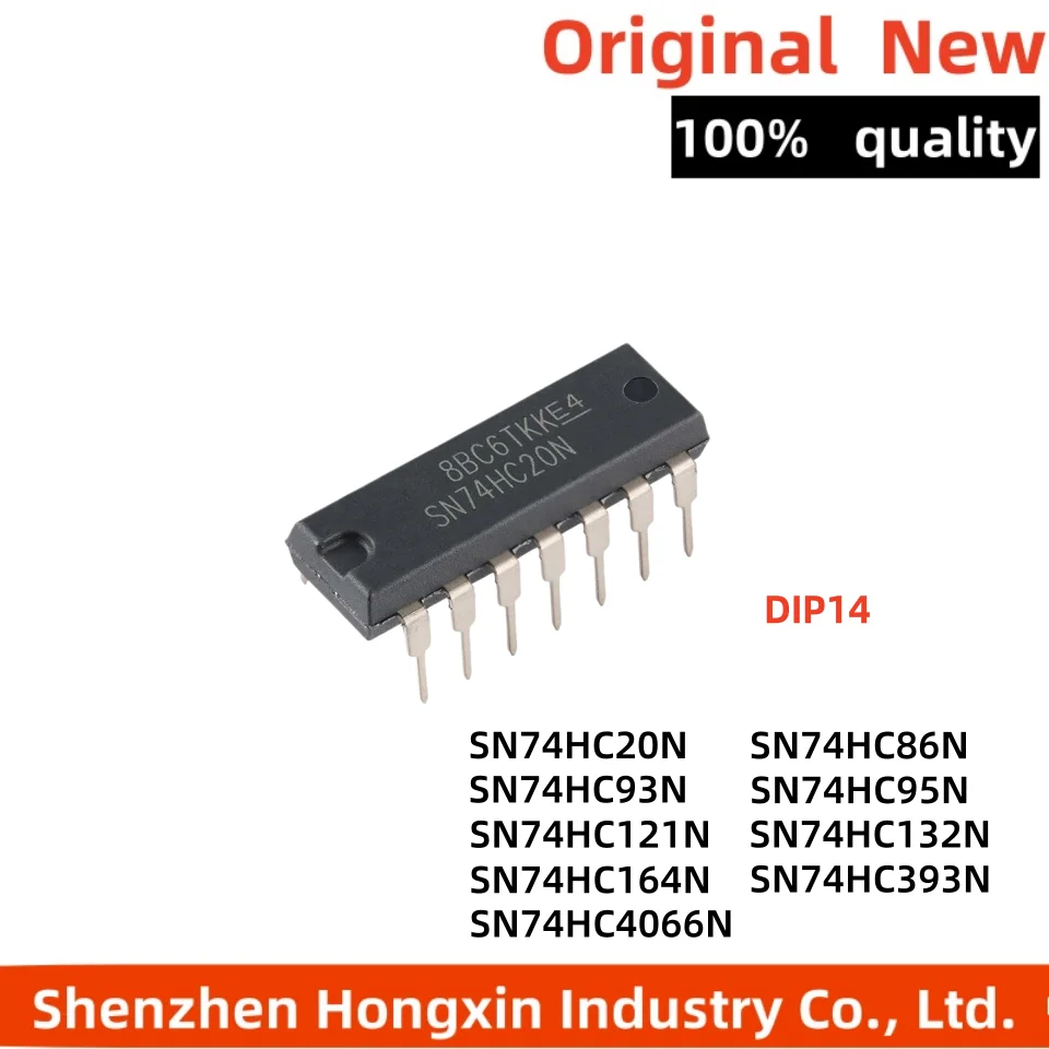 10 pieces of HD/SN74HC20 74HC86 93 95 121 132 164 393 4066 N P direct insertion DIP14 dual 4-input NAND gate