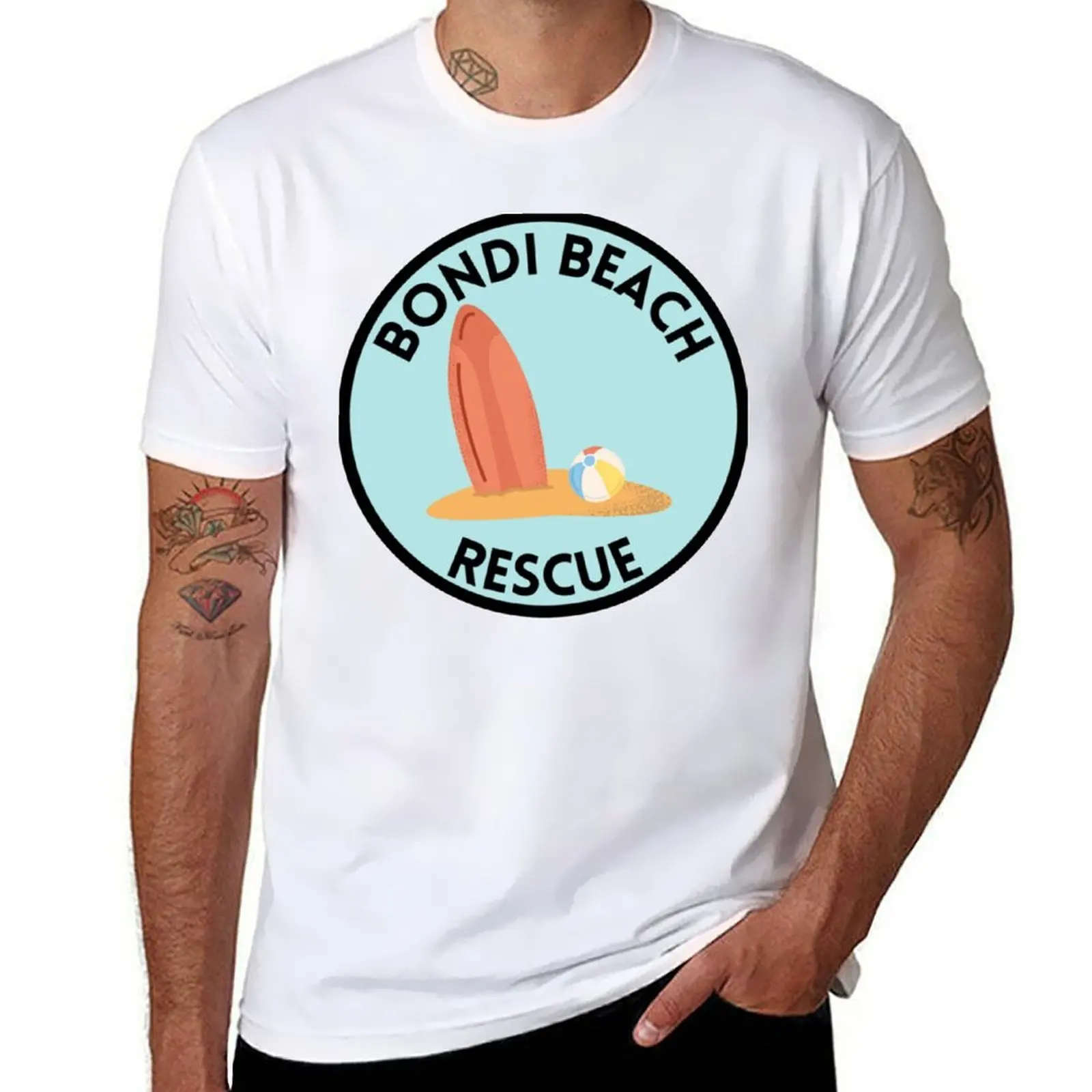 Футболка Bondi Beach Rescue Sydney Australia, мужские футболки, забавные футболки с рисунком, хлопковая футболка