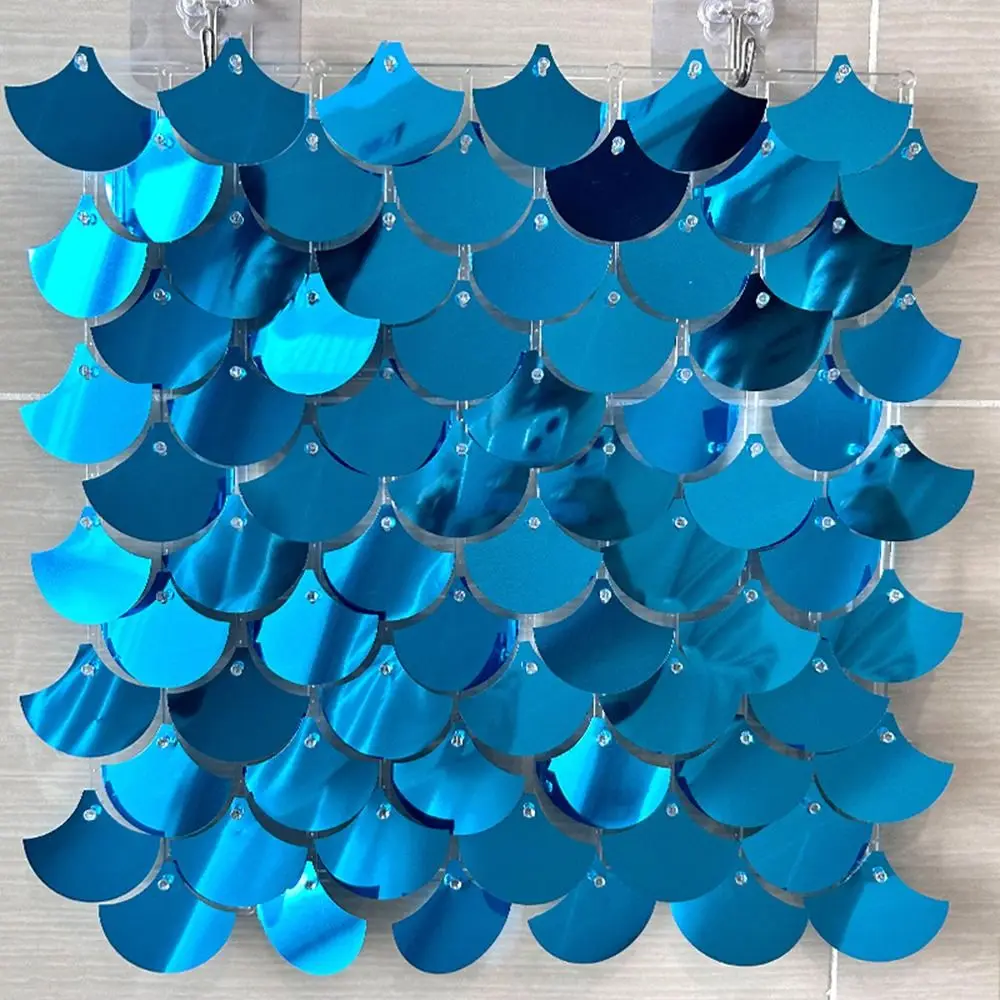 Fashion Shimmer Fish Scale Shaped Sequin Backdrop Shower Wedding Photo Backdrop Birthday Decoration Backdrop Decoration Panels
