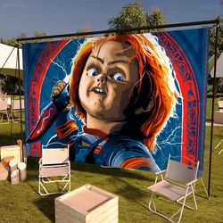 Horror Movie Character Chucky Saw Cartoon DIY Flag For Family Group Photo Living Room Home Dorm Decor Wall Art Decor Banner