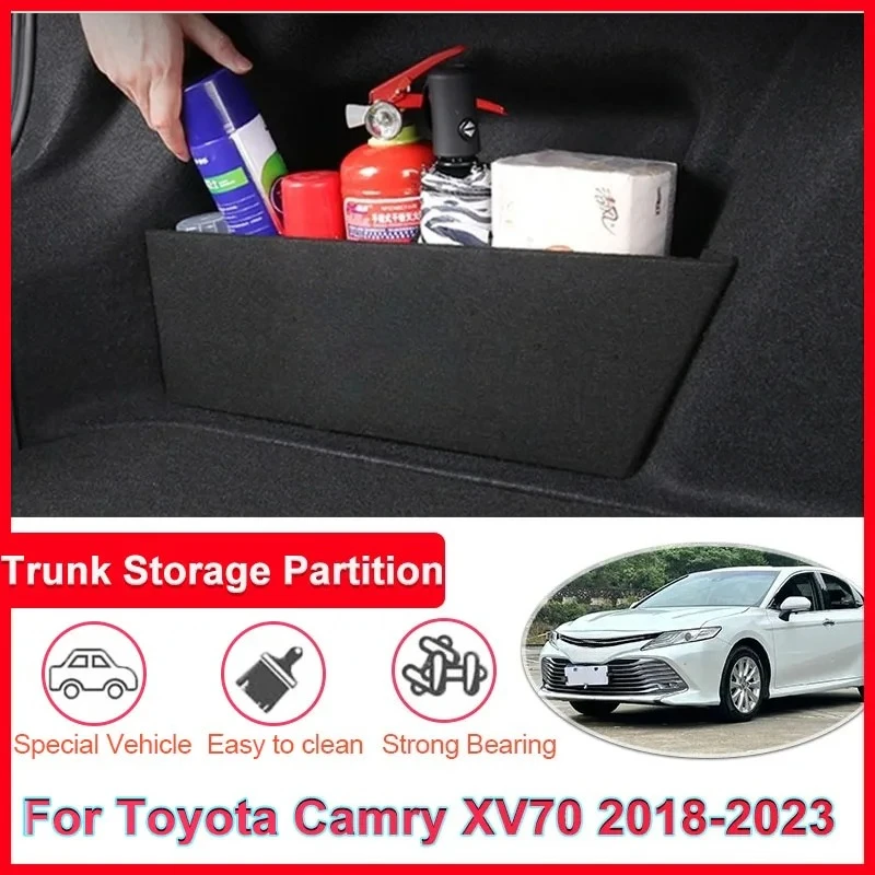 Car Trunk Storage Partition Box Side Storage Auto Part Interior Accessories Tools For Toyota Camry Daihatsu Altis XV70 2018~2023