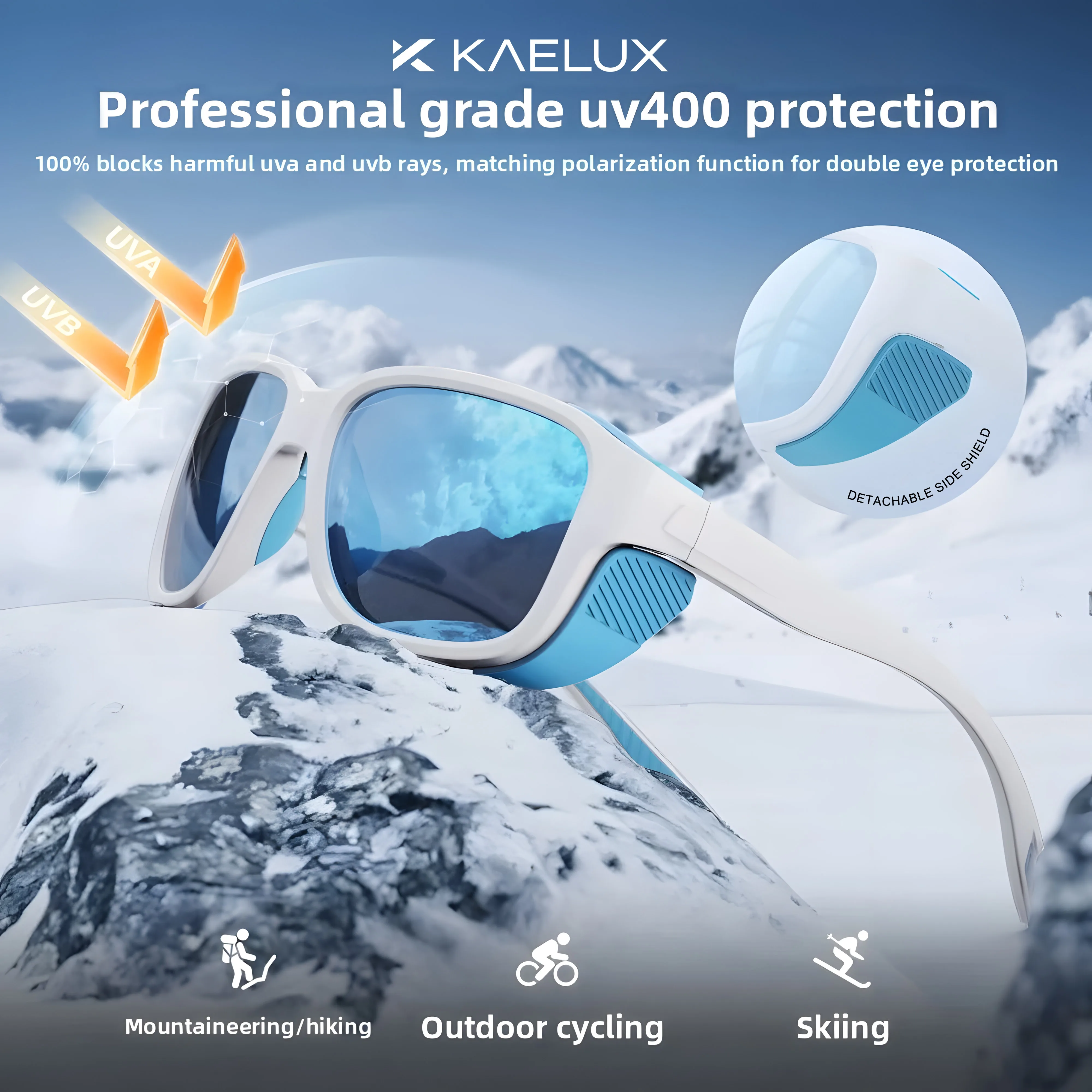 

KAELUX Professional Side Shield Climbing Sunglasses UV400 Men Women TR90 TAC Lens Windproof Outdoor Sports MTB Road Bike Glasses