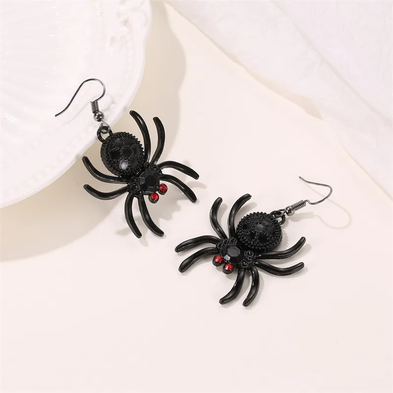 Spider Earrings Halloween Dress Up Ear Circle Funny Fashion Ear Nails Fashion Women Punk  eardrop Jewelry Festival Party Gift