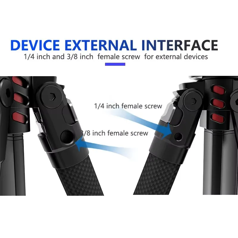 Portable Carbon Fiber Camera Tripod 15kg Load Lightweight Outdoor Travel Photography Stand Multi-Device Compatible Custom