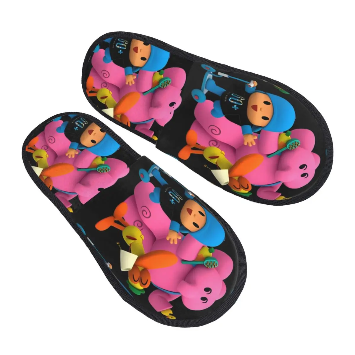 

Pocoyoo Friends Winter Home Cotton Slippers Indoor Soft Household Fur Slides Slippers Anti Slip