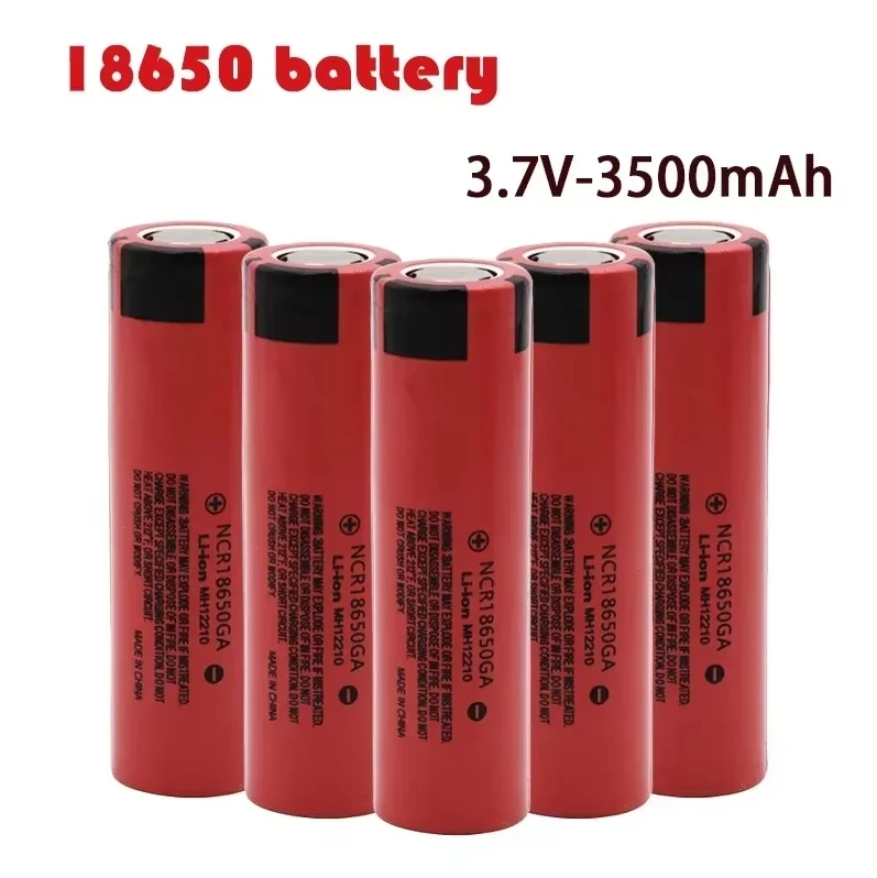 2024 100% Original NCR 18650GA High Discharge 3.7V 3500mAh 18650 Rechargeable Battery Flashlight Flat Head Free of Shipping