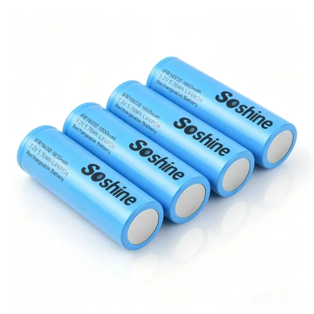Bateria Soshine 3,2 V 18650 LiFePo4, bateria akumulatorowa 3,2 V 1800 mAh, baterie 18650 1800 mAh do ładowania, 2000 cykli, wysoka jakość. — zdjęcie produktu 5