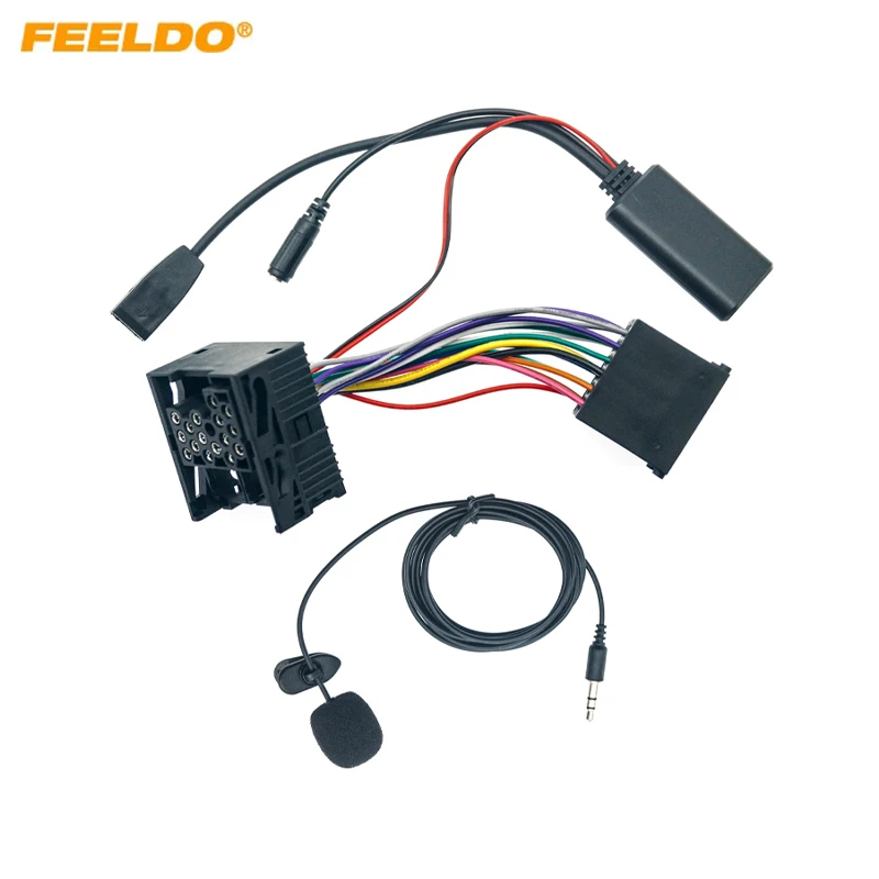 

FEELDO Car Bluetooth Module AUX-in Audio MP3 Music Adapter For BMW (E46) 320i 320ci 320cic Stereo Wire Harness With Micphone