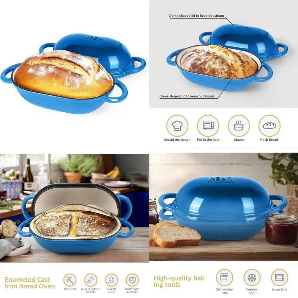 

Чугунная голландская духовка для выпечки хлеба — горшок премиум-класса с крышкой — идеально подходит для выпечки, рукоделия и хлеба без замешивания