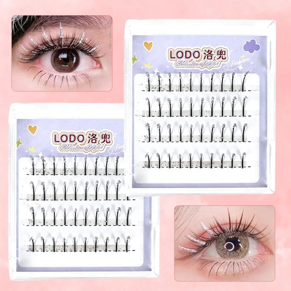 다이아몬드 가짜 속눈썹 연장 자연 요정 반짝이 메이크업 패션 연장 도구 그룹 개별 속눈썹 속눈썹 소녀 L6E6