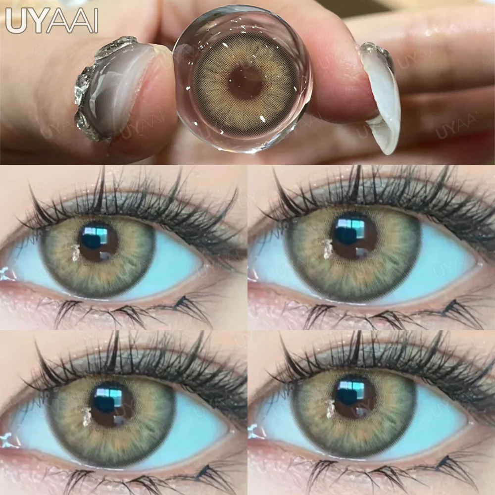 UYAAI 1 Paar farbige Kontaktlinsen für Augen, grüne Schönheitslinsen, braune Modelinsen, hochwertige blaue Augenlinsen, farbige Pupille – Detail 8