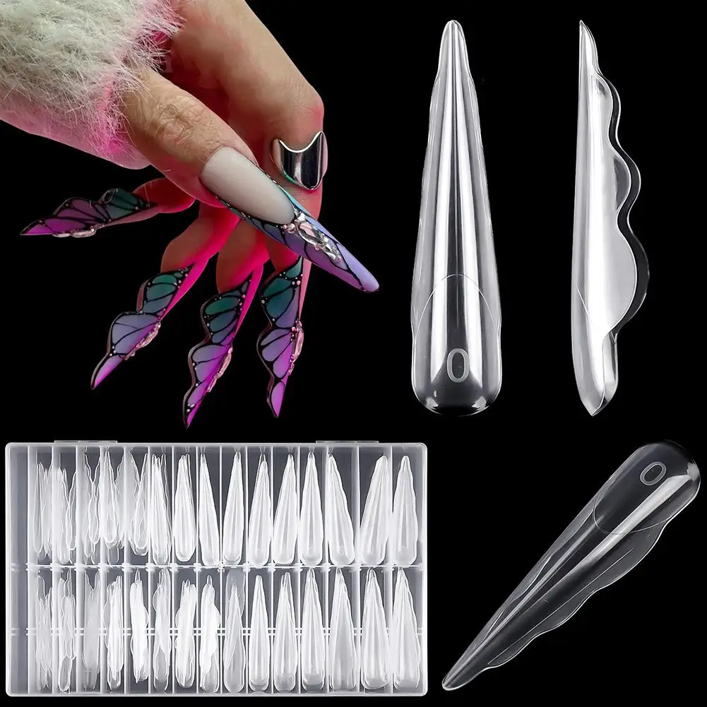 

150pcs Nail Dual Forms Butterfly Acrylic Poly Nail Gel Mold Full Cover Nail Extension System Top Forms Manicure Tools