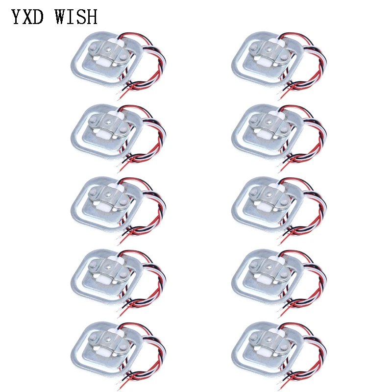 10pcs 50kg Body Load Cell Weighing Sensor Resistance Strain Half-bridge Total Weight Scales Sensors Pressure Measurement