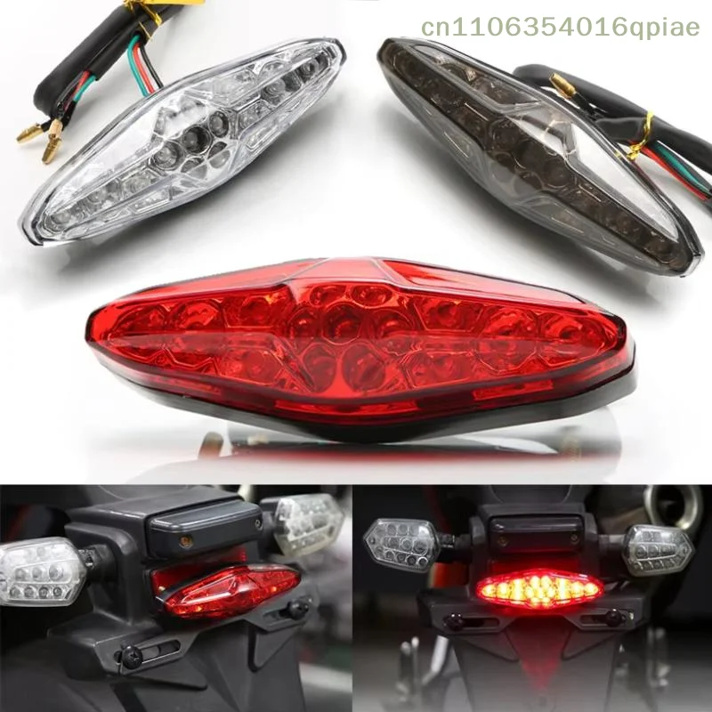 1Pcs License Plate Rear Taillight Universal 12V Motorcycle Brake Stop Tail Lights Motor Equipments Motorcycle Lamp Accessories