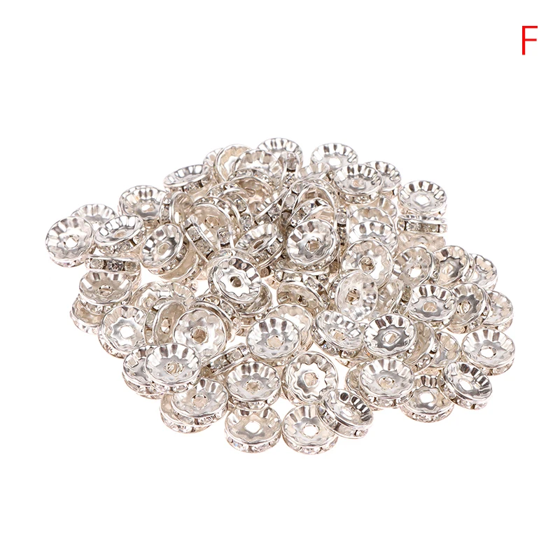 100 Stück 5/7/10 mm Rondellscheibe 316 Edelstahl Kristall Spacer Perlen mit Strass für Schmuckherstellung DIY Armband
