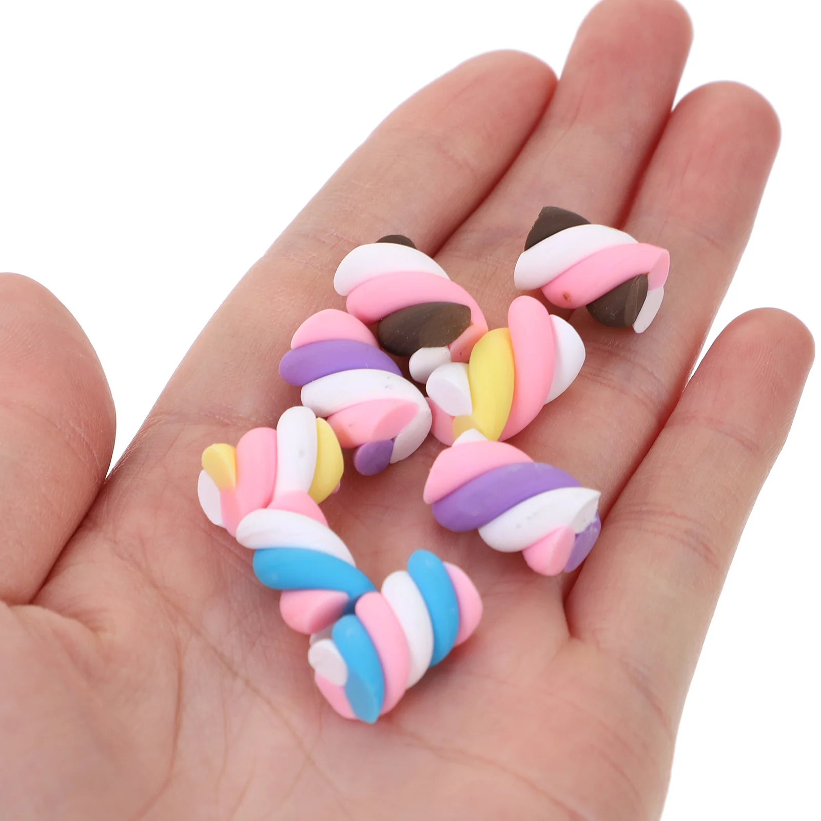 

60Pcs Pottery Accessories Cotton Candy Non-Breakable Stationery Box Mobile Phone Shell DIY Craft Materials Colorful Decorations