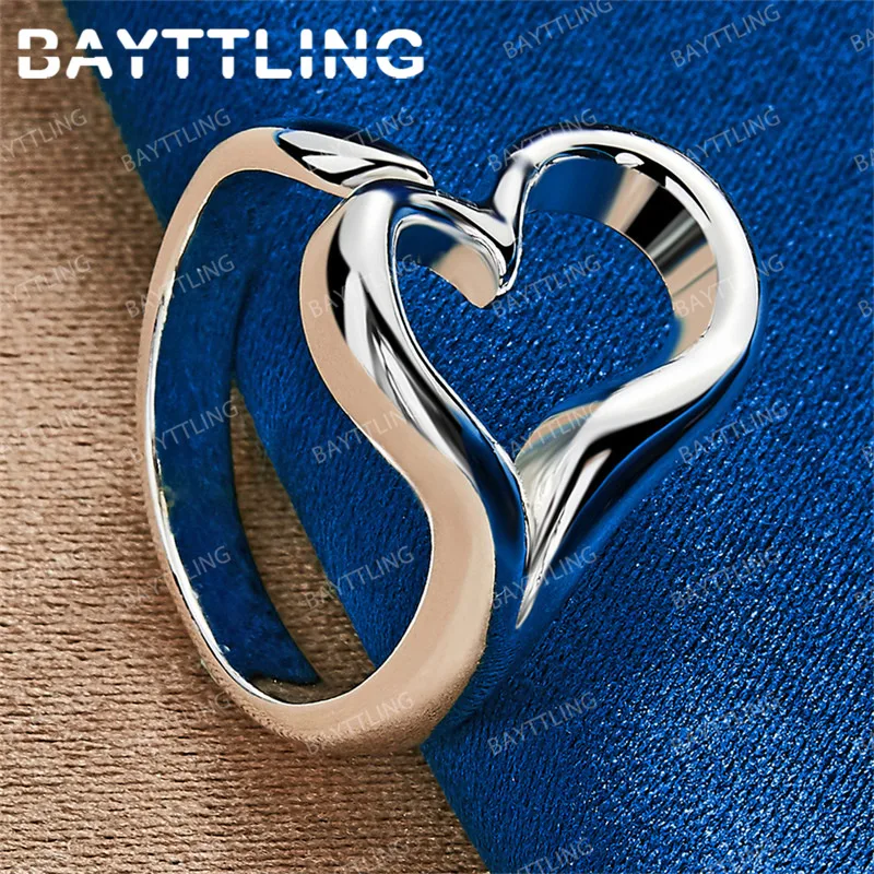 

Charming 925 sterling silver open exquisite heart-shaped cross ring women's jewelry accessories gift temperament