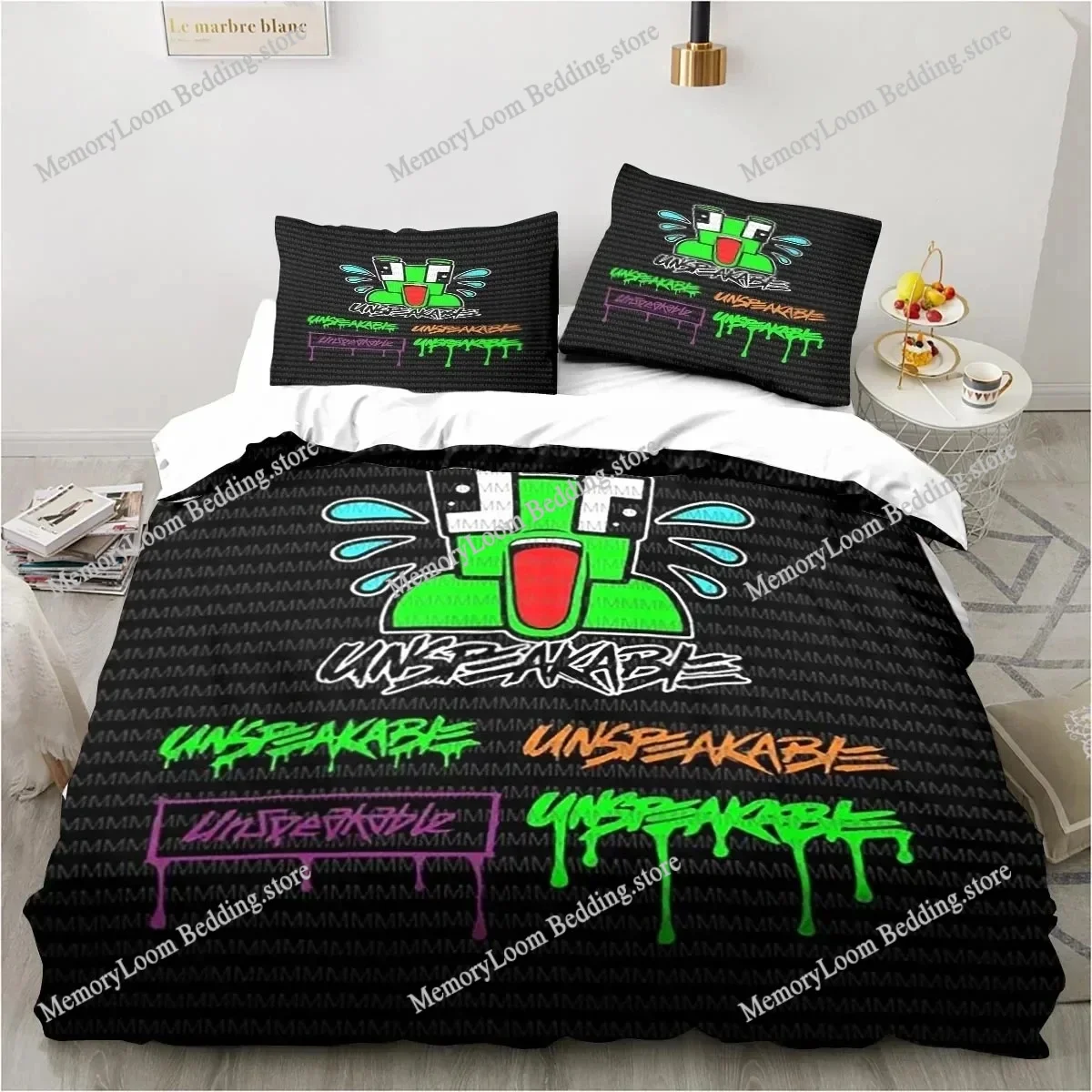 Cartoon Funny Play Unspeak.able Bedding Set Bedroom Soft Bedspreads for Bed Comefortable Duvet Cover Quilt and Pillowcase