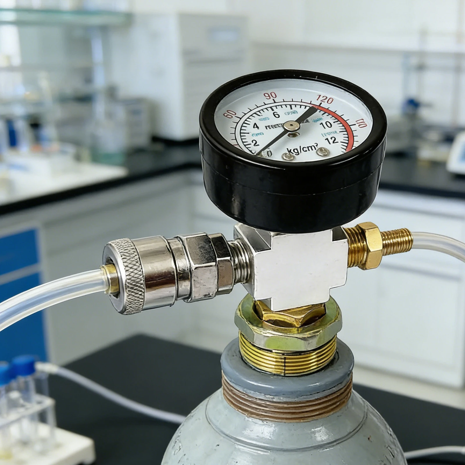Fire Extinguisher Small - Adapter voor kleine luchttanks met manometer,
