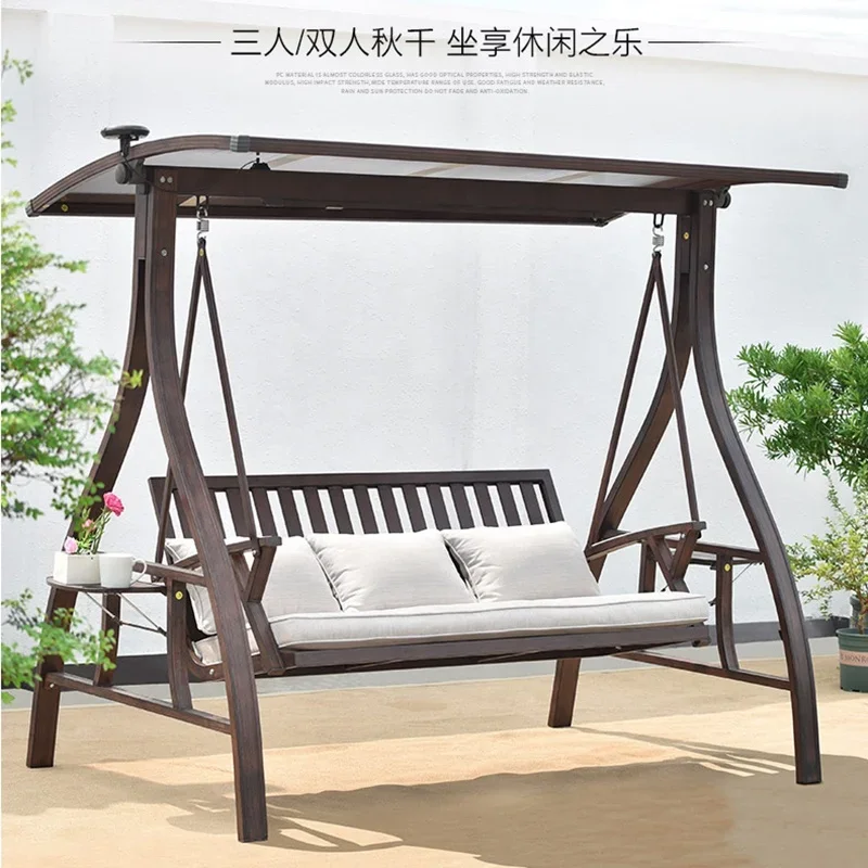 High Quality Garden Swing Sets  Patio Aluminium  Swings 2 Seater Cushion Swing Chair Padding Canopy