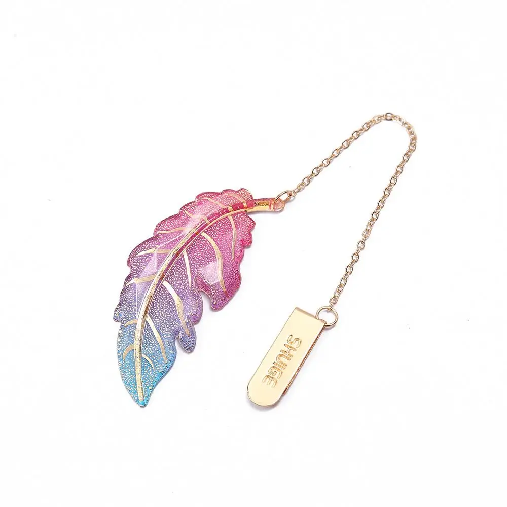 2Pcs Creative Colorful Leaves Binder Bookmark Book Paginator Cute Design Student Teacher Gift Student Stationery