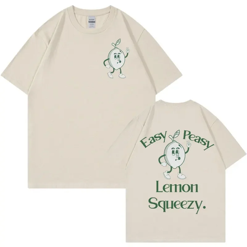Easy Peasy Lemon Squeezy Meme T Shirt Unisex Funny Summer Pop Art T Shirts for Men Aesthetic Vintage Clothing T-shirt Streetwear