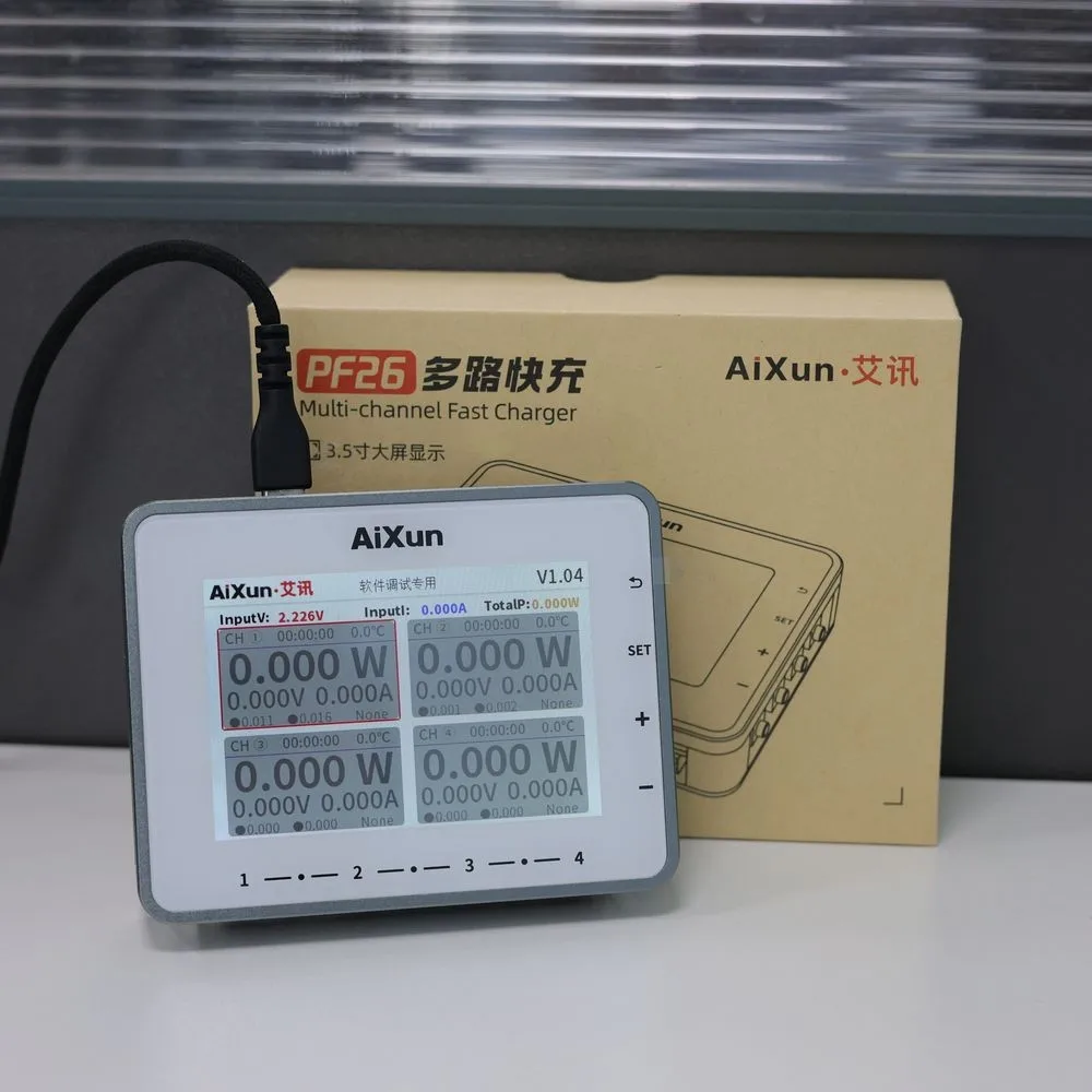 

AIXUN PF26 260W 8-Port Fast Charger 65W PD/QC/PPS USB-C 3.5" IPS Display Multi-Device Charger for Phone/Laptop