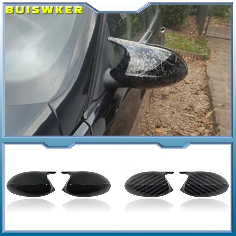 1pair For BMW 1 3 series E87 E81 E82 E90 E91 E92 E93 Rear View Side Case Trim ABS Carbon Fiber Style Car Rearview Mirror Cover