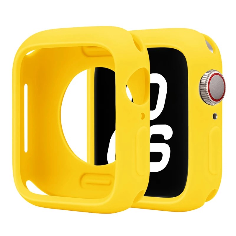 Weiche Silikonhülle für Apple Watch 11-10 46 mm 42/40/44/41/45 mm Stoßstangenschutzabdeckung iWatch Serie 9 8 7 6 5 4 SE 3 Zubehör