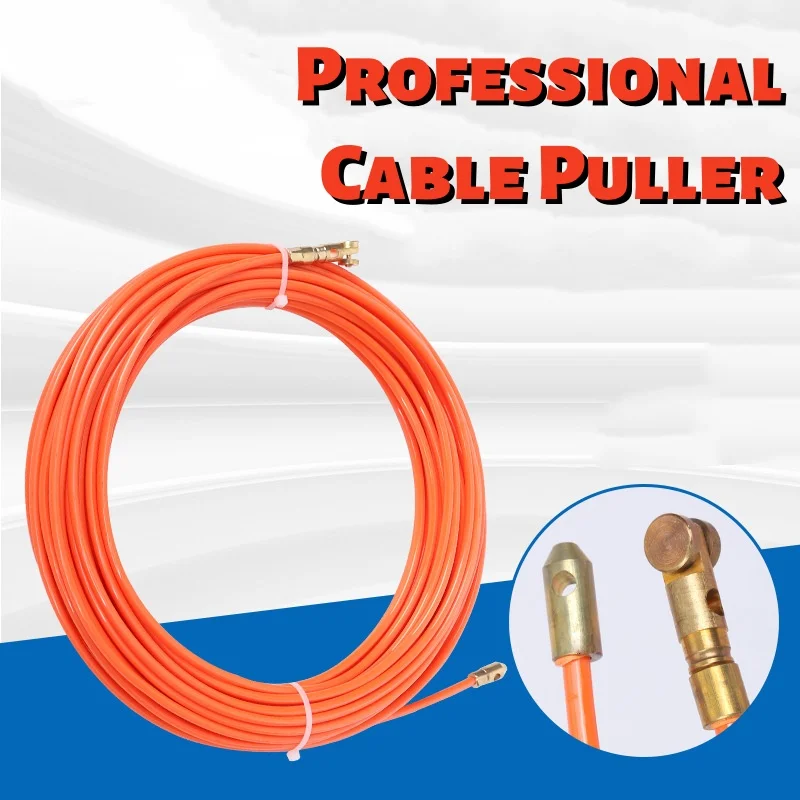 4mm 5m-30m Cable Puller Electrician Tape Conduit Ducting Wall Wire Threader Fish Guide Electrician Push Tape Nylon Wire Puller
