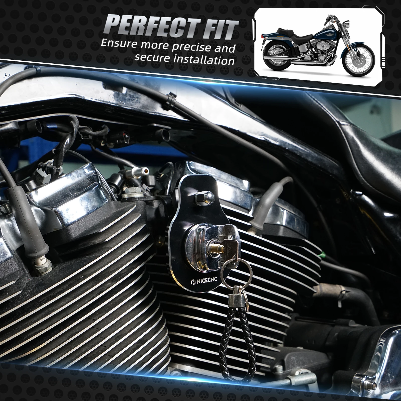 For 2006-2023 Harley Street Glide FLHX Ignition Key Switch Bracket Road King Special FLHRXS 17-2023 CVO Tri Glide Ultra Limited image 3
