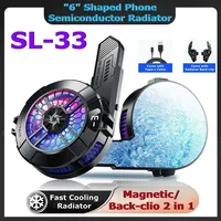 SL33 Mobile Phone Cooling Fan Semiconductor Magnetic/ Back-clip 2 in 1 Cool Heat Sink for IOS Android Universal PUBG Game Cooler