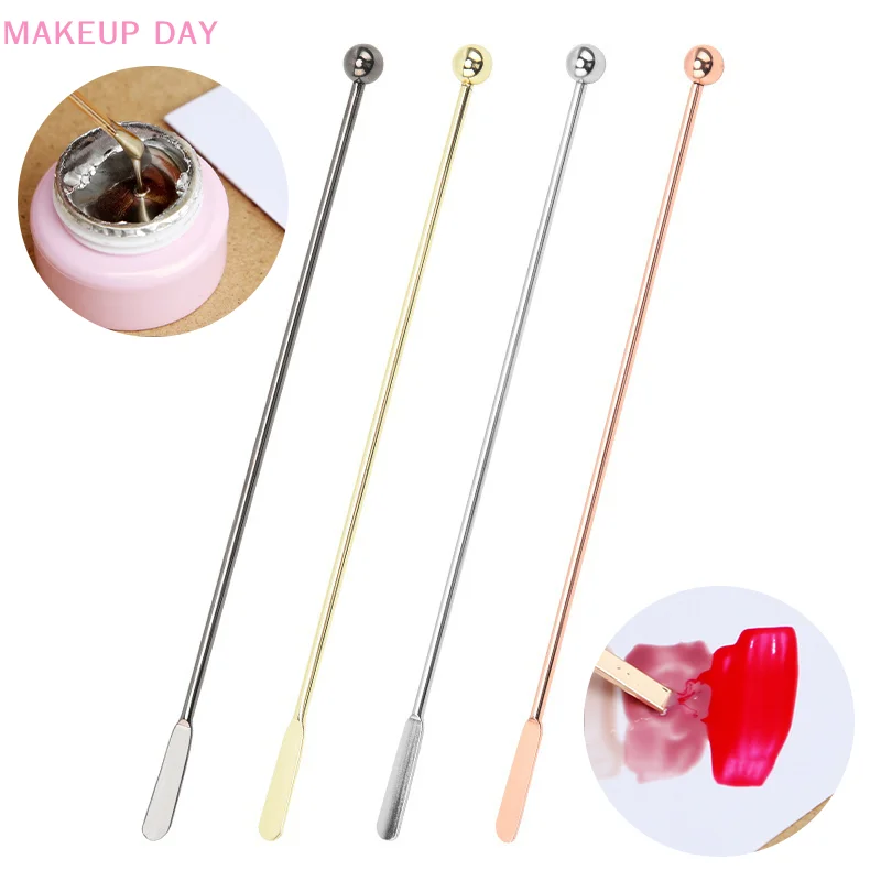 1Pc Steel Nail Art Stirring Rod Gel Picker Tool For Powder Liquid Glue Rhinestone Acrylic UV Gel Mixing DIY Jewelry Accessories