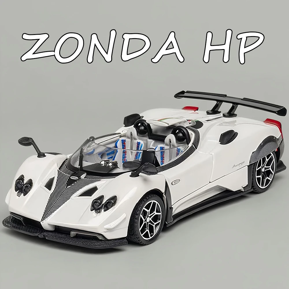 

1:32 Pagani Zonda HP, модели из сплава, автомобили, литые под давлением игрушечные двери, открытые миниатюрные колеса суперкара, амортизирующий автомобиль для детей, подарки
