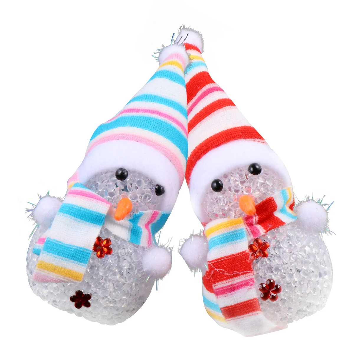 

2Pcs Snowman Night Light LED Crystal Snowmen Lamp Color Changing Christmas Party Decoration Ambient Light Crystal Snowmen Lamp