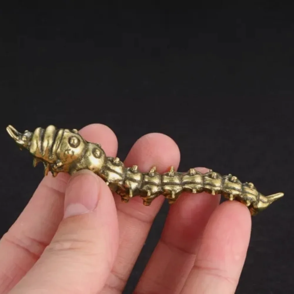 Solid Brass Caterpillar Figurine Statue Home Ornament Figurines Collectibles