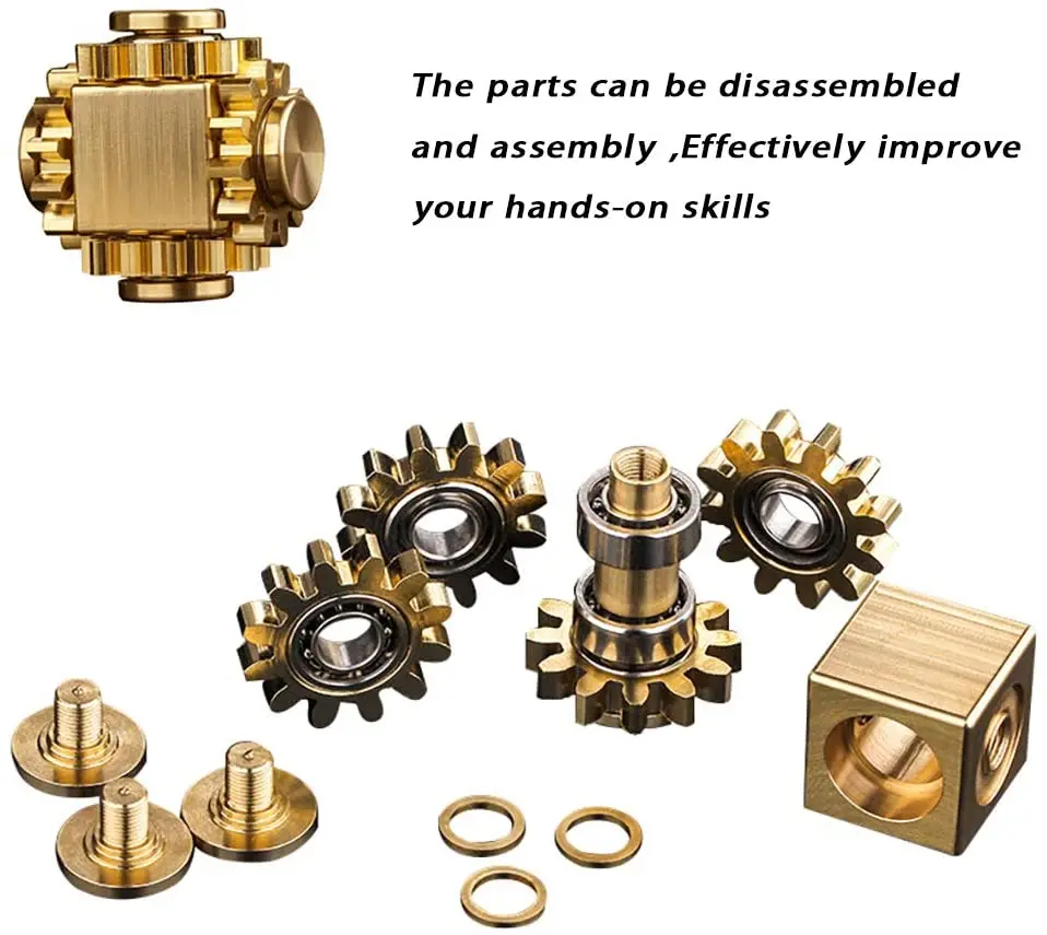 Fidget Gear Spinner Metal Brass Fidget Cube Spinner 4 Gears Figity Finger Games EDC Desk Toys Metal Gear Gyroscope Figet Spiner