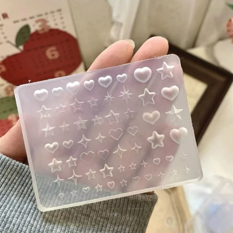 

For Nails Jewelry Crafts Transparent Nails Mold Tool 3D Mold Silicone Nail Art Decorations DIY Flower Design Templates Mold