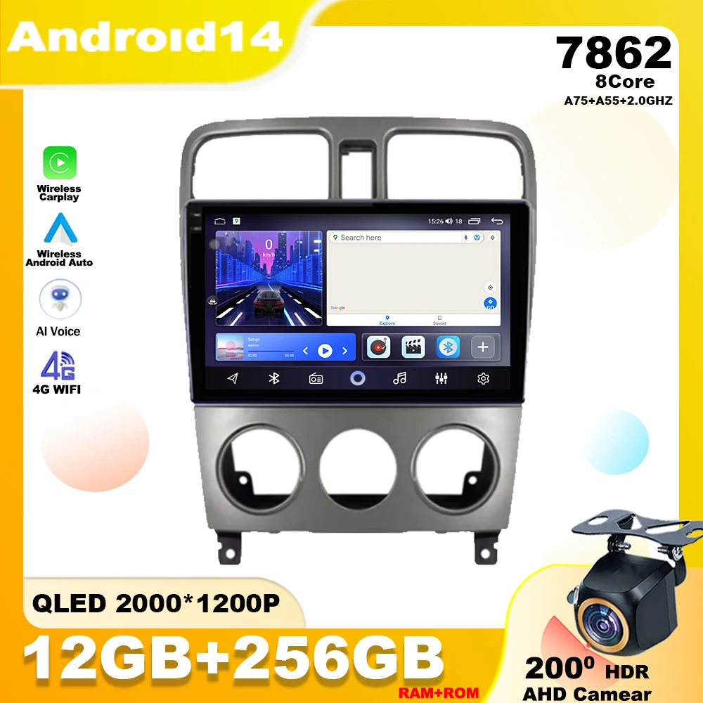 

Автомагнитола на Android 14 для Subaru Forester SG 2002-2008, мультимедийный проигрыватель с радио, стерео-навигацией, GPS, 4G, беспроводной, Carplay, DSP, Wi-Fi, IPS