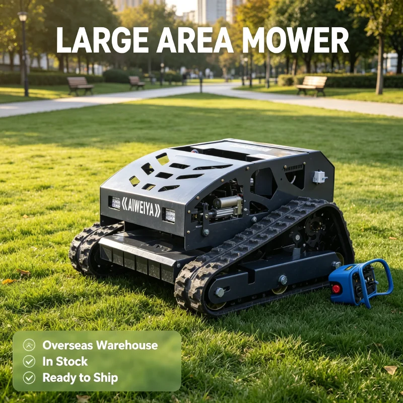 Customized CE EPA Rechargeable Tracked Remote Control Mower 4-Position Height Adjust Heavy Duty for Sloped Terrain