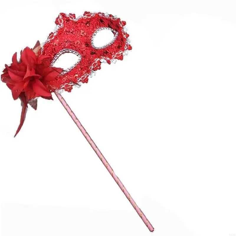 Y3NE Feathered Flower Masquerade Mask With Masquerade Eye Mask for Women Masquerade Proms Halloween Cosplay Parties