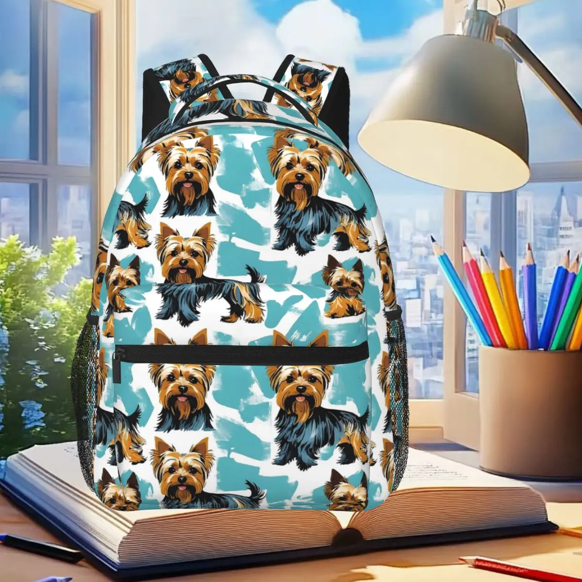 

Inspirational Yorkshire Terrier Backpack Student Boys Girls BookBag Children School Bag Computer Shoulder Bags for Men Women