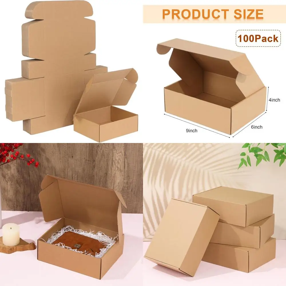 

100 Pack Small Cardboard Shipping Boxes for Mailing and Packaging (9 x 6 x 4 Inches)