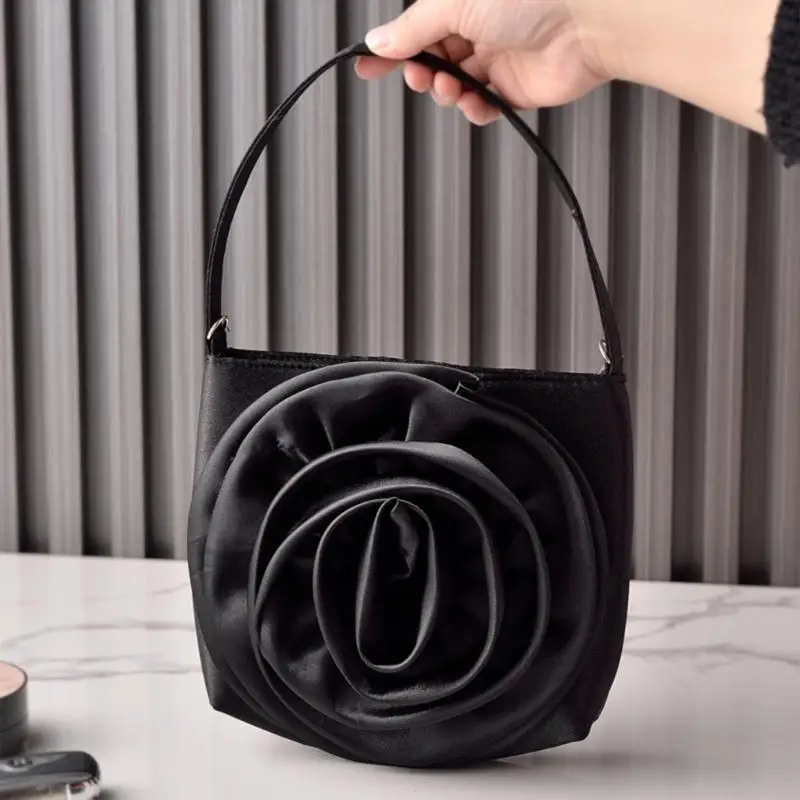 

Elegant Floral Clutch Shoulder Bag Casual Flower Handbag with Chain Strap 547A